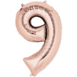 Rose Gold Number 9 Balloon