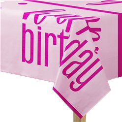 Pink Birthday Glitz Plastic Tablecove
