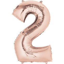 Rose Gold Number 2 Balloon