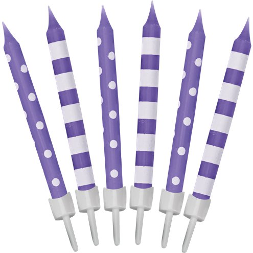 Purple Dots & Stripe Candle