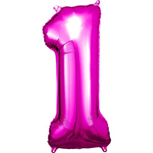 Pink Number 1 Balloon