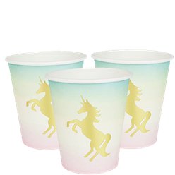 We Heart Unicorn Cups with Foil Detail Paper Cups